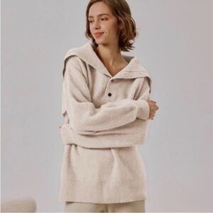 Nap Loungewear Oversized Wool Raccoon Yarn Turtleneck Sweater NWT